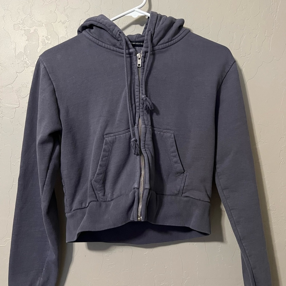 Brandy Melville Dark Blue Crop Zip Up